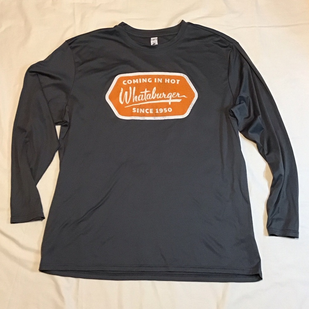Men's Whataburger Logo Long Sleeve Tee in Dark Gray
